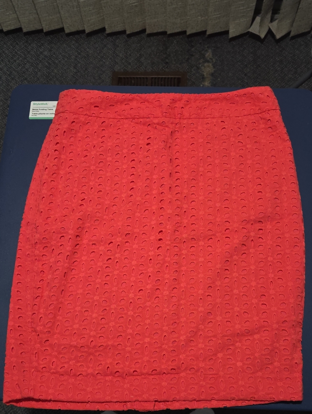 Forever 21 Red Eyelet Pencil Skirt